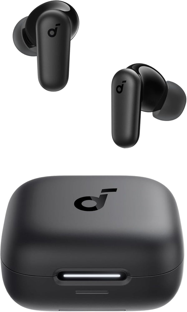 Soundcore P30I by Anker Noise Cancelling Earbuds, Strong and Smart Noise Cancelling, Powerful Bass, 45H Playtime, 2-In-1 Case and Phone Stand, IP54, Wireless Earbuds, Bluetooth 5.4 (Black)