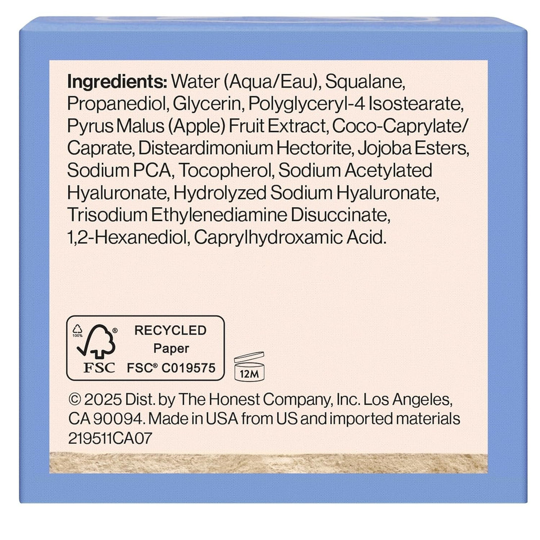 Honest Beauty Hydrogel Cream with Hyaluronic Acid | Lightweight, Moisturizing Water Cream | Gentle for Sensitive Skin, Fragrance Free, Vegan | 1.7 Fl Oz