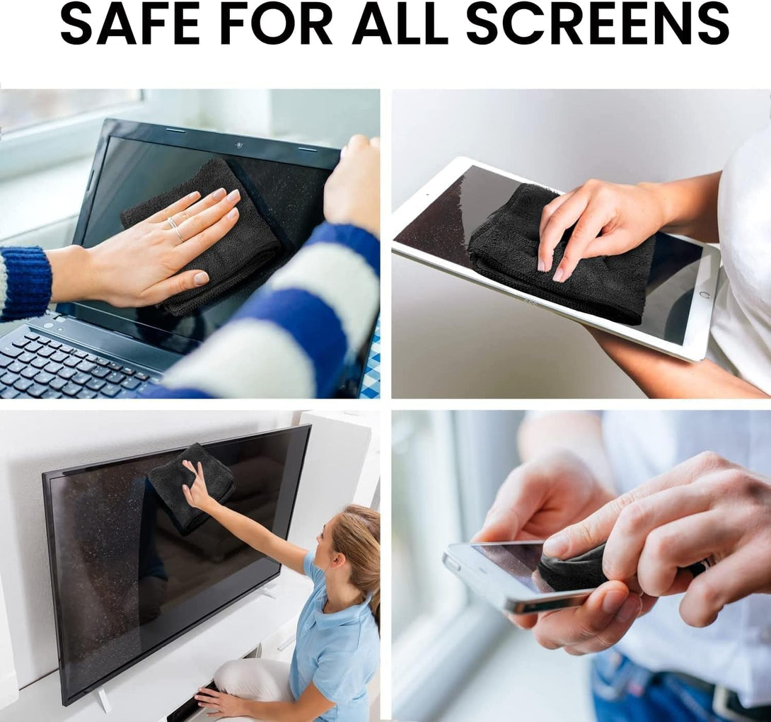 EVEO® Screen Cleaner Spray Kit (Streak-Free) TV Screen Cleaner for Smart TV, LCD, LED, OLED | Computer Screen Cleaner Spray and Wipe Microfiber Cloth for TV, Monitor, Laptop, Ipad, Car & More - 1 Pack