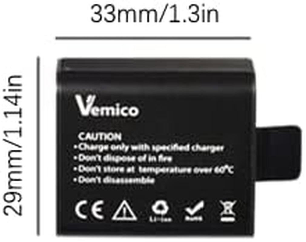 Action Camera Battery 1050Mah 3-Pack PG1050 Battery for AKASO Ek7000,Brave 4, Sjcam,Apexcam,Wolfang, Jadfezy,Xilecam,Dragon Touch,Vemont Sport Cameras