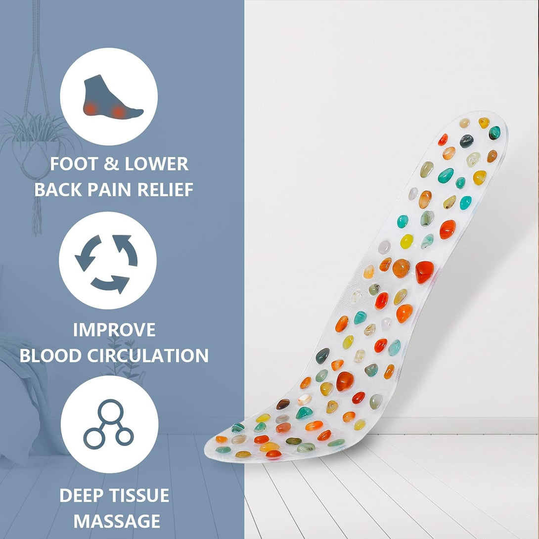 BYRIVER Real Stone Massage Insole Shoes Insert for Men Women, Reflexology Foot Massage Mat, Plantar Fasciitis Massager, Stimulate Pressure Points, Relieve Feet Tension, Gift for Mom Dad (45)