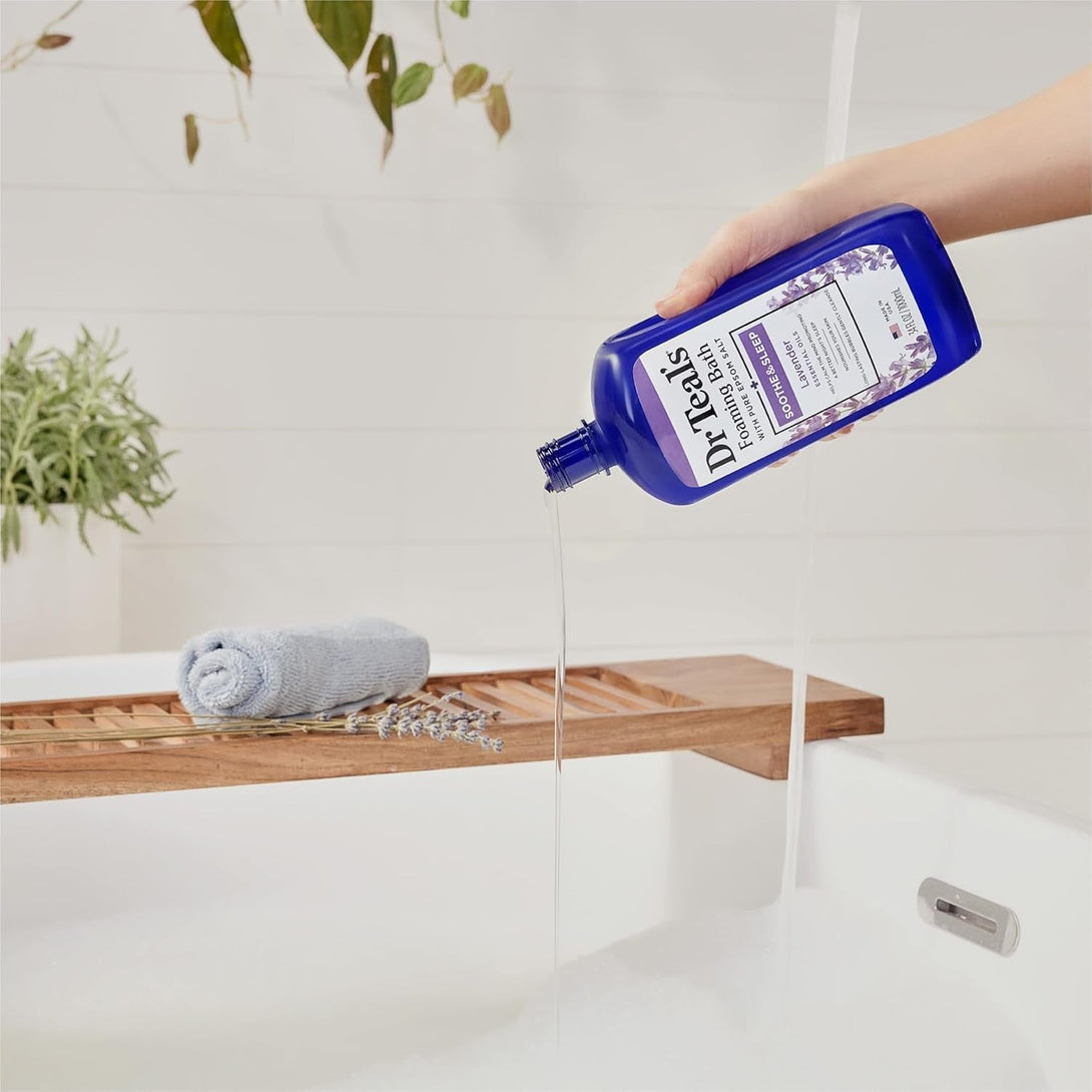 Dr Teal'S Foaming Bath with Pure Epsom Salt, Soothe & Sleep with Lavender, 34 Fl Oz (Pack of 2)