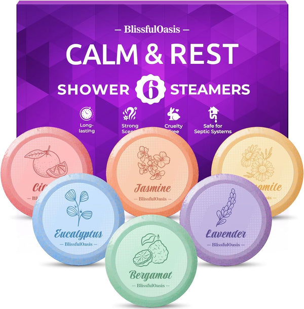 Shower Steamers 6 Packs, Shower Bath Bombs with Natural Fragrance, Self-Care & Relaxation Birthday Presents for Loved Ones, Shower Bombs with Valentine'S Day Presents for Women and Men