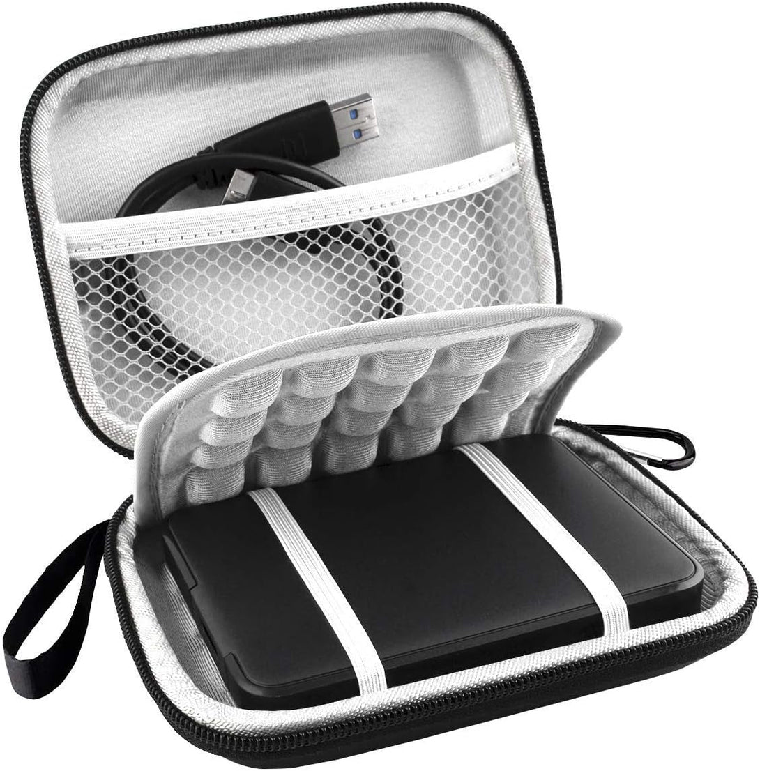 Lacdo Hard Drive Carrying Case for Western Digital WD Elements/Wd My Passport/My Passport Ultra Portable External Hard Drive HDD 1TB 2TB 4TB 5TB 6TB USB 3.0 Protective Storage Travel Bag, Black