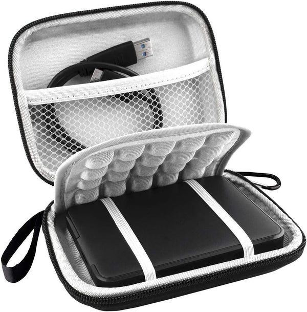 Lacdo Hard Drive Carrying Case for Western Digital WD Elements/Wd My Passport/My Passport Ultra Portable External Hard Drive HDD 1TB 2TB 4TB 5TB 6TB USB 3.0 Protective Storage Travel Bag, Black