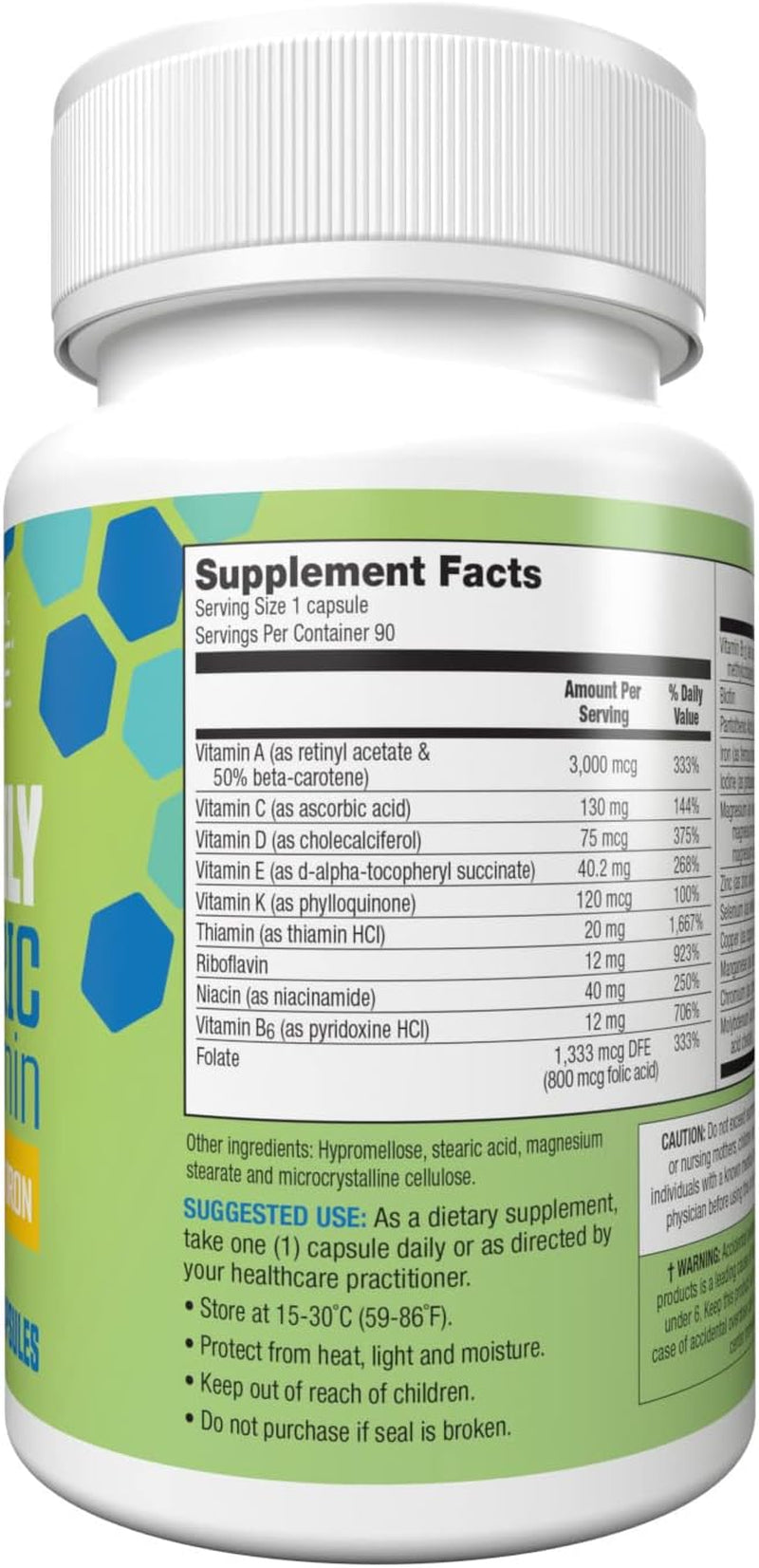 Bariatric Choice Once-Daily Bariatric Multivitamin with 45 Mg of Iron | Easy to Swallow Capsule | Vitamin for Bariatric Surgery Patients | 90 Count (3-Month Supply)