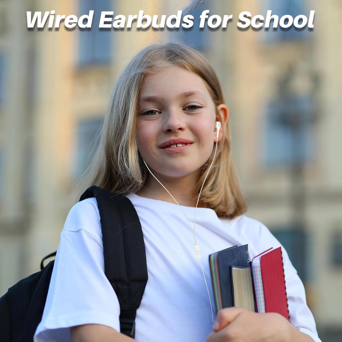 Wired Earbuds with Microphone 5 Pack, In-Ear Headphones with Heavy Bass, High Sound Quality Earphones Compatible with Ipad, Laptop, MP3, Android Smartphones, Fits All 3.5Mm Jack Device