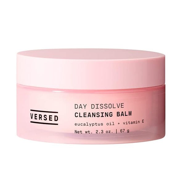 Versed Day Dissolve Cleansing Balm - Makeup Melting Balm Infused with Vitamin E + Eucalyptus Oil to Calm Skin - Oil Based Double Cleanser with Avocado + Jojoba (2.3 Oz)