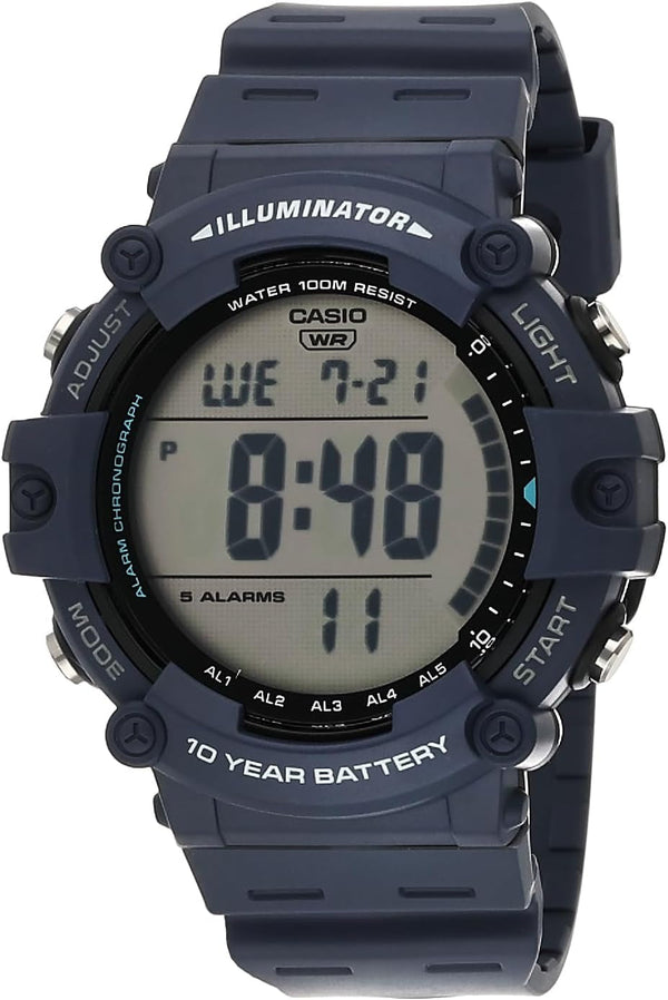Casio Illuminator AE1500WH Series | 10-Year Battery | LED Backlight | 5-Alarms | 1/100 Sec Stopwatch | Men'S Digital Watch