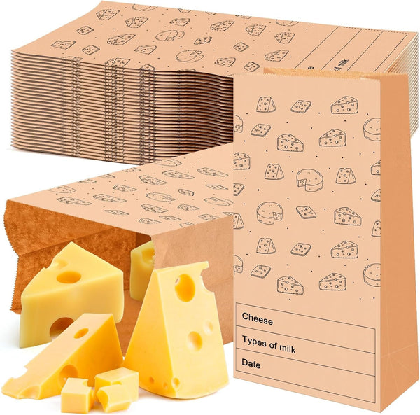 30 Count Cheese Storage Bags for Refrigerator 10.6 X 6 Inches Cheese Paper Bags, Sandwiches, Wrapping