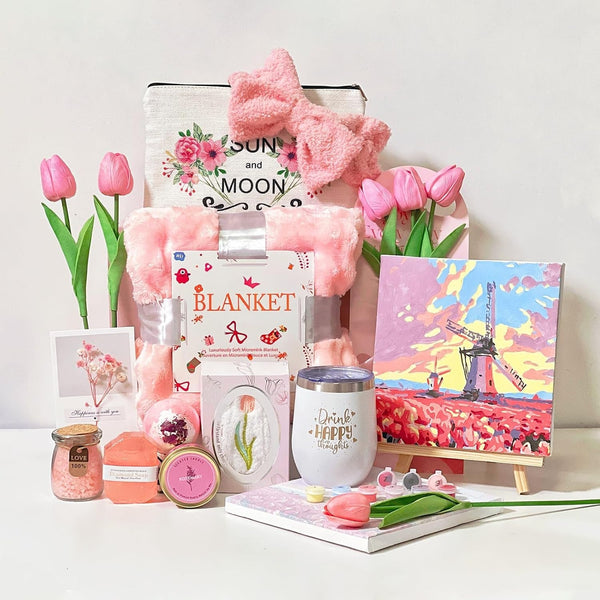 Birthday Gifts for Women,A Luxurious Set with Cozy Blanket and Exclusive Digital Painting Kit. Ideal for Friends, Moms, Sisters, Girlfriend as Get Well and Spa Gifts for Women