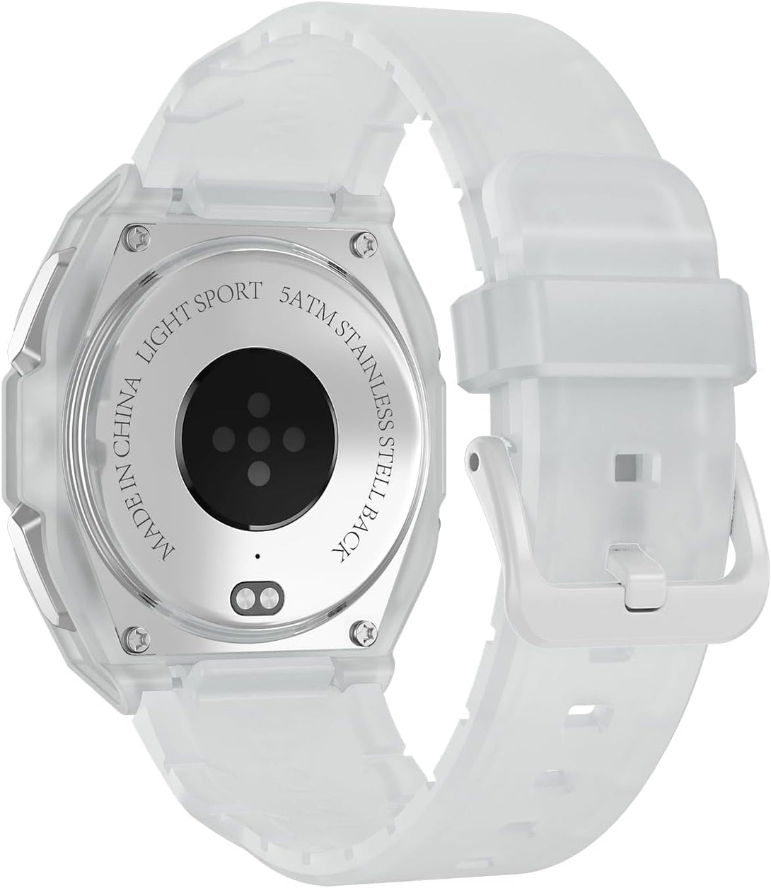 Easfone B3 Sport Smart Watch, 1.28" AMOLED Fitness Watch with Heart Rate/Sleep/Ip68 Waterproof/120+ Sports Modes, Pedometer, Sport Smart Watch for Android Ios (Transparent White)