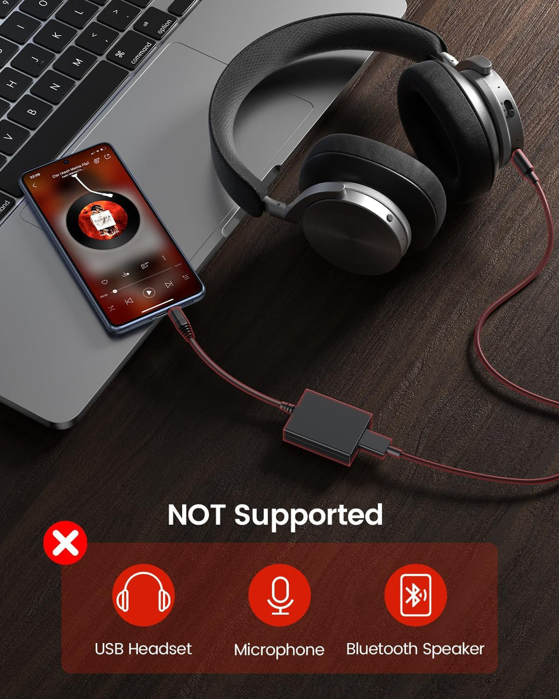 ANDTOBO USB to Aux Audio Adapter, 3.5Mm Male to USB Female, Car Music Player