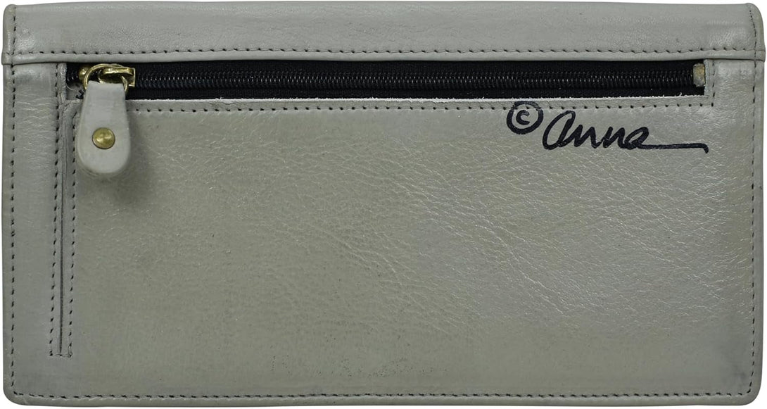 Anna by Anuschka Women'S Hand Painted Leather Two-Fold Clutch Wallet