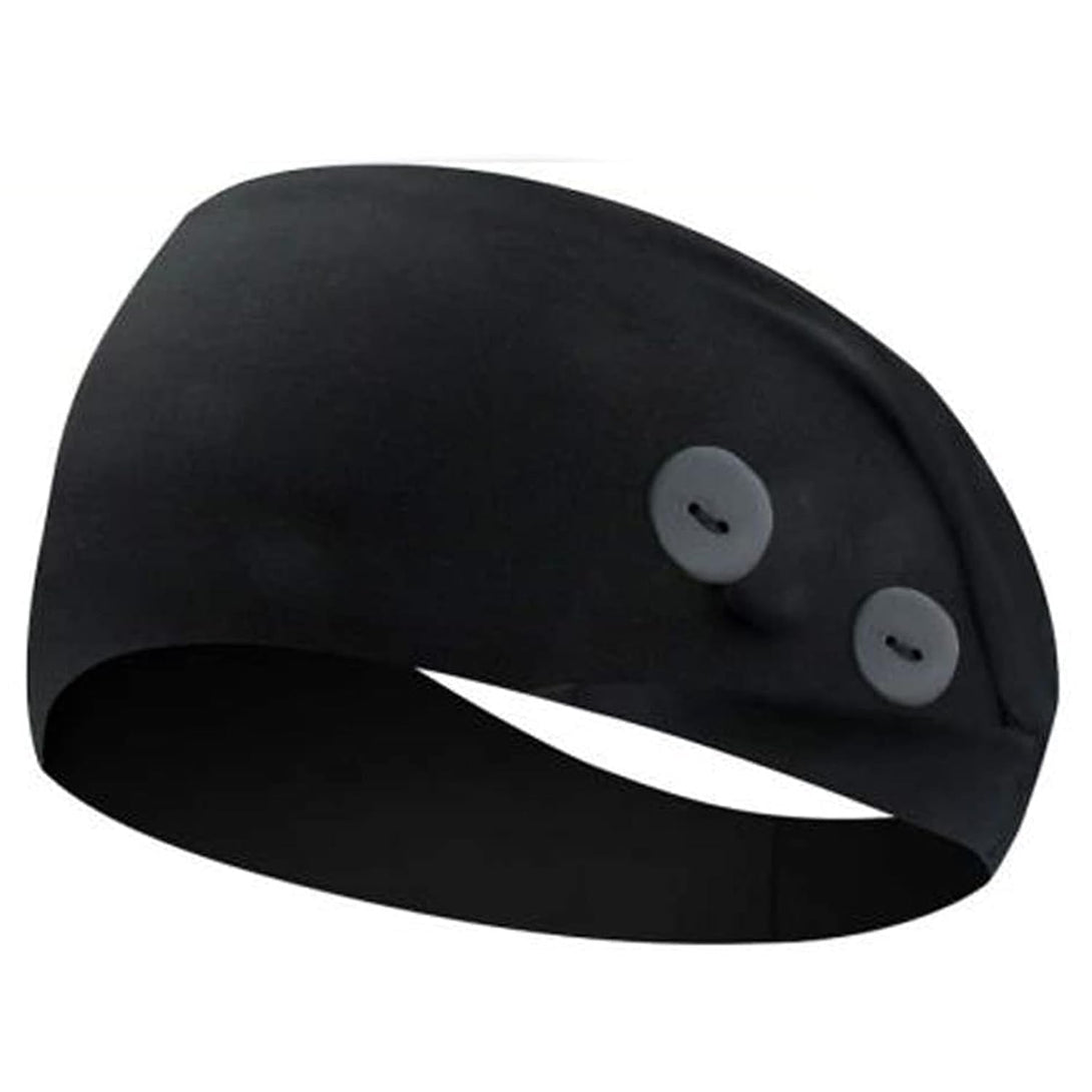 ABAMERICA Headbands with Button for Mask, Wide Nurses Headbands Non Slip Elastic Ear Protection for Women Men Doctors Sweatband Headband