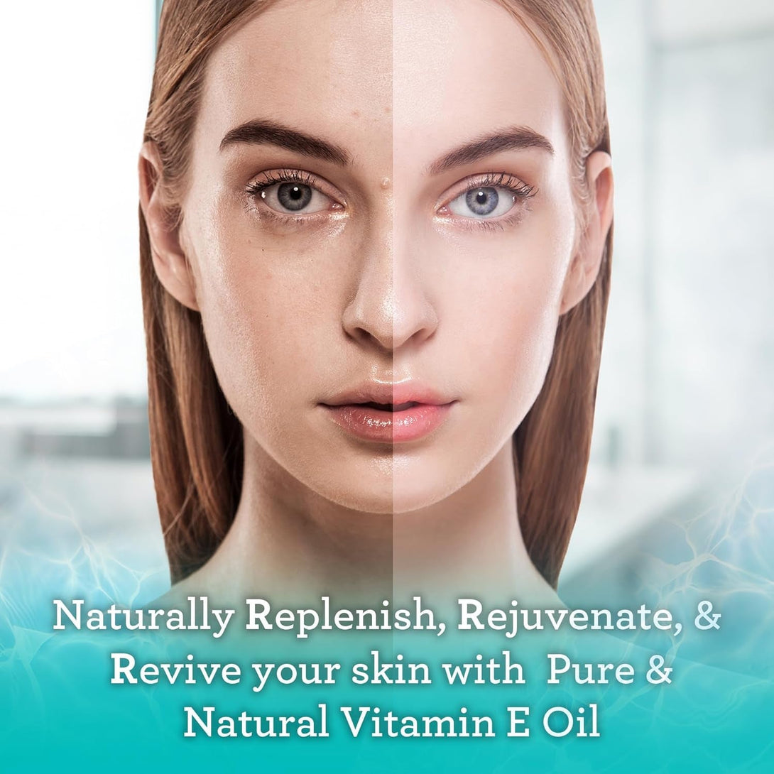 Gurunanda Vitamin E Oil, 2 Fl Oz Pure & Natural, 15,000 IU per Bottle, for Skin, Hair, Face, Nails & Scars, with Coconut Oil to Help Nourish & Moisture, Non-Gmo & Vegan