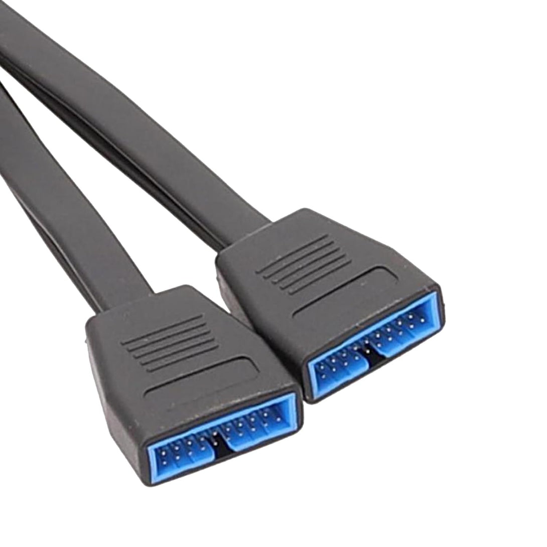 1 to 2 Motherboard USB 3.0 Header Splitter Cable - 20Cm 19Pin Internal Extension Header Adapter
