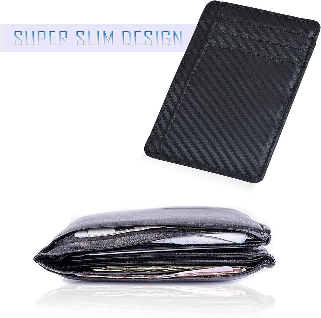 Leather Minimalist Wallet for Men & Women RFID Front Pocket Leather Card Holder Wallets