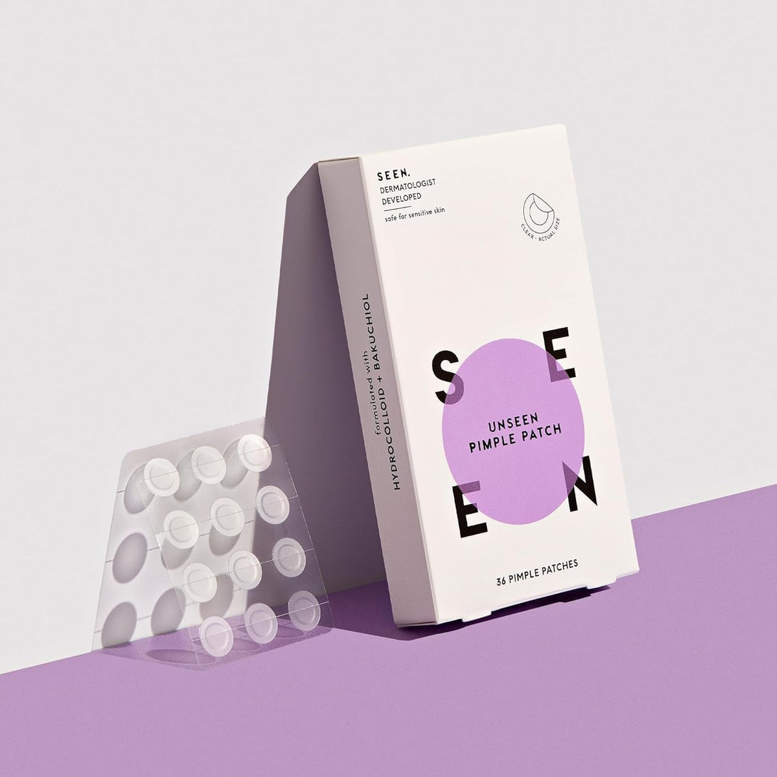 SEEN UNSEEN Pimple Patch - Hydrocolloid and Bakuchiol Formulated Spot Treatment for Face and Skin- Dermatologist Developed- Safe for Sensitive & Acne Prone Skin