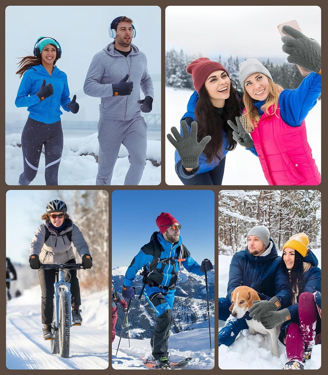Winter Gloves for Men Women-Warm Touchscreen Cold Weather Gloves,Wool Knit Thermal Adults Gloves for Driving Texting