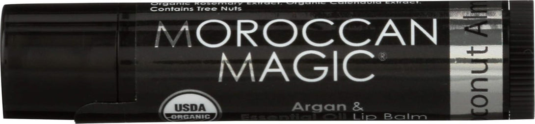 MOROCCAN MAGIC Organic Coconut Almond Argan Lip Balm, 0.15 OZ