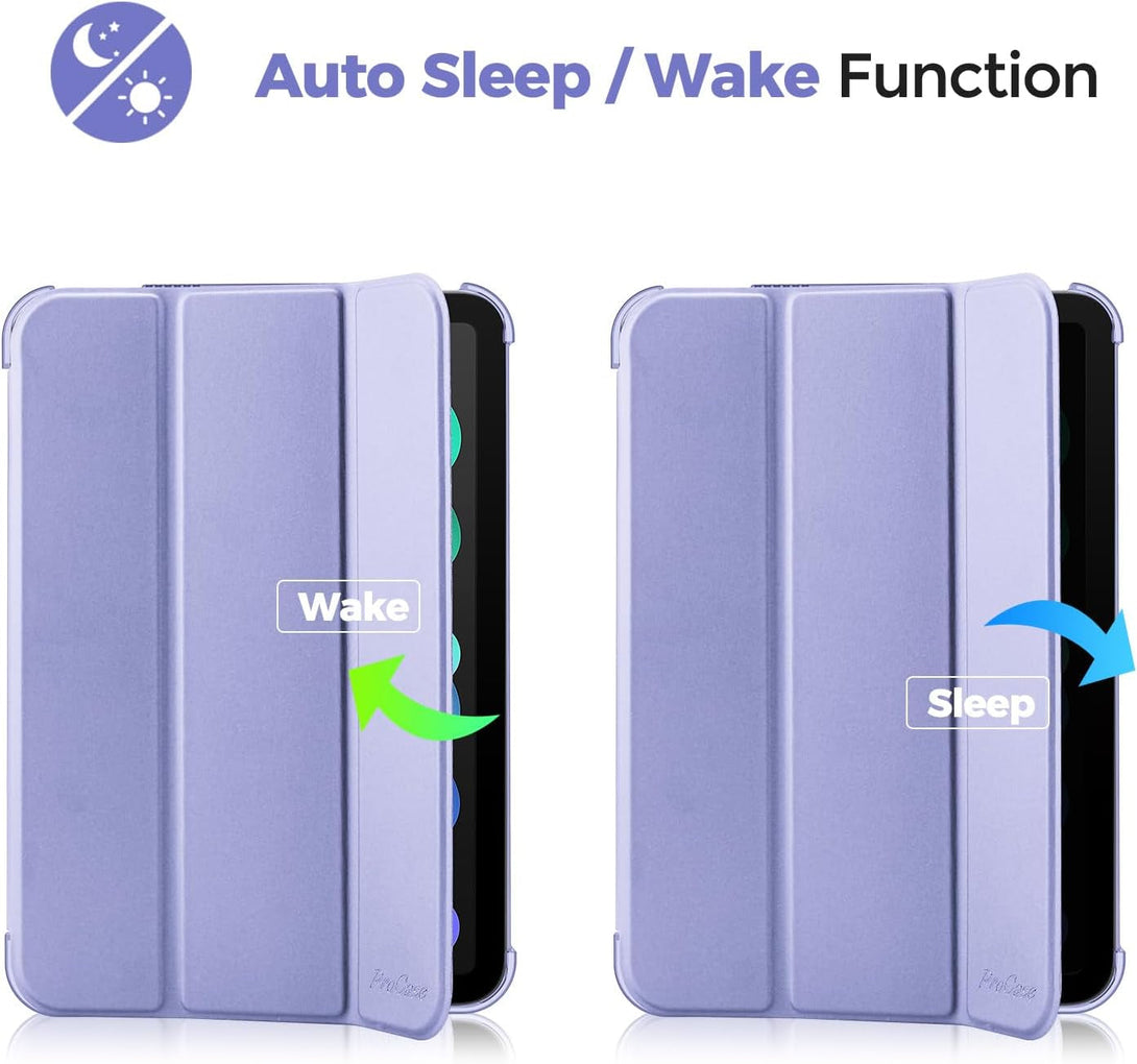 Procase Smart Case for Ipad Mini 7 A17 Pro 2024/Ipad Mini 6 2021 8.3 Inch Ipad Mini 7Th/6Th Gen Case, Hard Back Cover for Ipad Mini 8.3 7Th Gen A2995/A2996/A2993/6Th Gen A2567 A2568 A2569 -Lightpurple