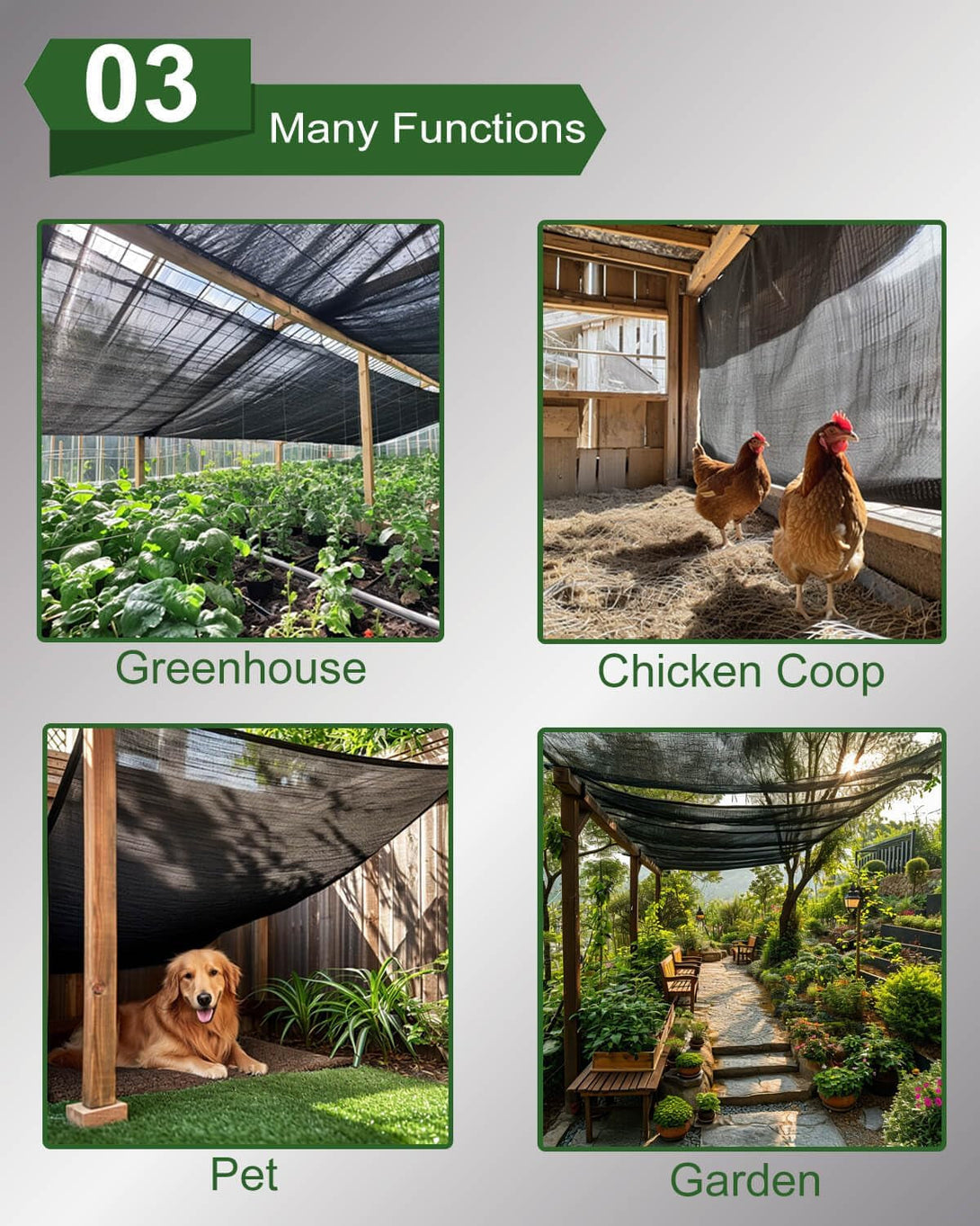 50% Sunblock Shade Cloth Net Black Resistant - 6X12 Ft Garden Shade Mesh for Plant Cover, Greenhouse, Chicken Coop, Kennels, Tomatoes Plants