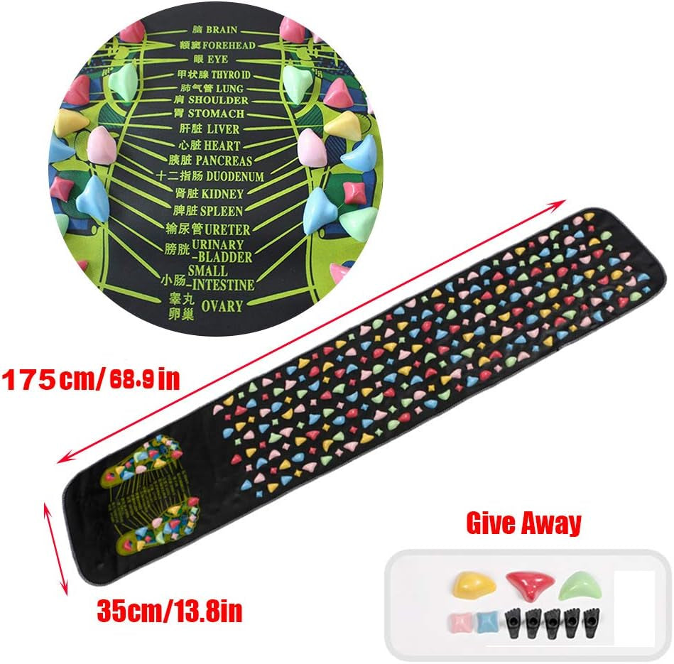 Foot Massage Mat，Reflexology Mat Walk Foot Leg Pain Relieve Relief Walk Massager Mat, Acupoint Mat for Acupressure Relaxes the Nerve Ache Ease Tiredness of the Muscle（68.9 * 13.8In
