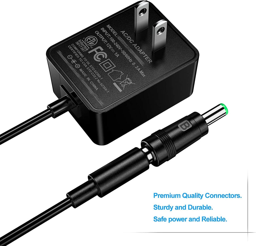 Soulbay 12V 1A AC Adapter Charger Replacement W/8 Tips, Regulated Power Supply Cord for LED Strip Light, CCTV Camera, BT Speaker, GPS, Webcam, Router, DC12V Transformer with ETL Certificate