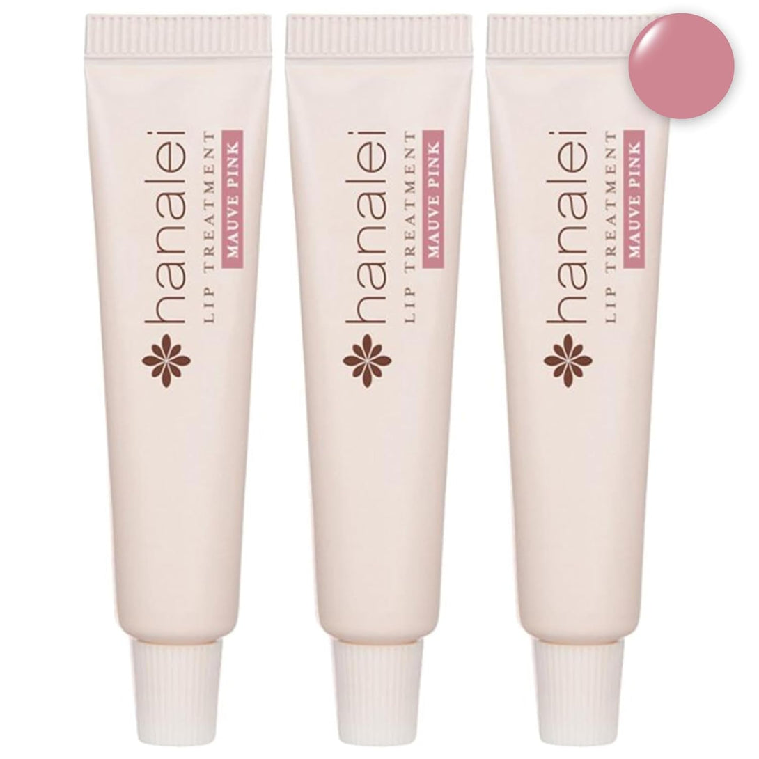 Hanalei Hydrating Lip Treatment Balm – Cruelty-Free, Paraben-Free Moisturizer for Severely Dry, Chapped Lips – Kukui Oil, Shea Butter & Grapeseed Oil –Mauve Pink Tint, Travel-Size 3-Pack (5G X 3)
