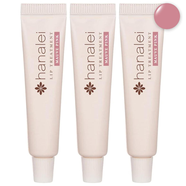 Hanalei Hydrating Lip Treatment Balm – Cruelty-Free, Paraben-Free Moisturizer for Severely Dry, Chapped Lips – Kukui Oil, Shea Butter & Grapeseed Oil –Mauve Pink Tint, Travel-Size 3-Pack (5G X 3)