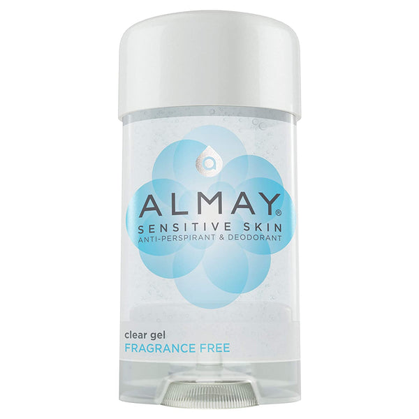 Almay Sensitive Skin Clear Gel, Anti-Perspirant & Deodorant, Fragrance Free, 2.25-Ounce Stick (Pack of 6)