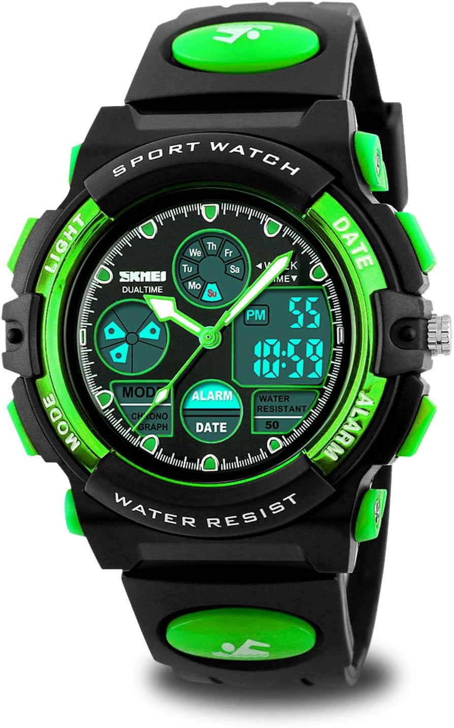 Cofuo Kids Digital Sport Watch, Boys Girls Waterproof Sports Outdoor Watches Children Casual Electronic Analog Quartz Wrist Watches with Alarm Stopwatch