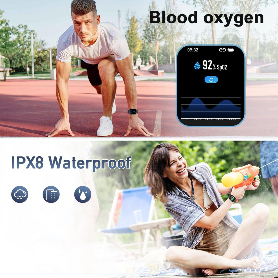 Smart Watch for Men Women Fitness: Make/Answer Call Smart Watches for Men Digital Mens Watches Running Waterproof Smartwatch Android Phones Iphone Samsung Compatible Heart Rate Monitor Step Tracker