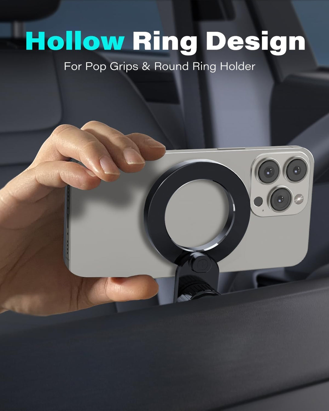 1Zero for Magsafe CD Phone Holder for Car [17 Strong Magnets] Magnetic CD Player Phone Mount, Hollow Socket CD Slot Phone Mount for Iphone 15 14 13 12 Series Pop Grip Ring Holder Magsafe Case
