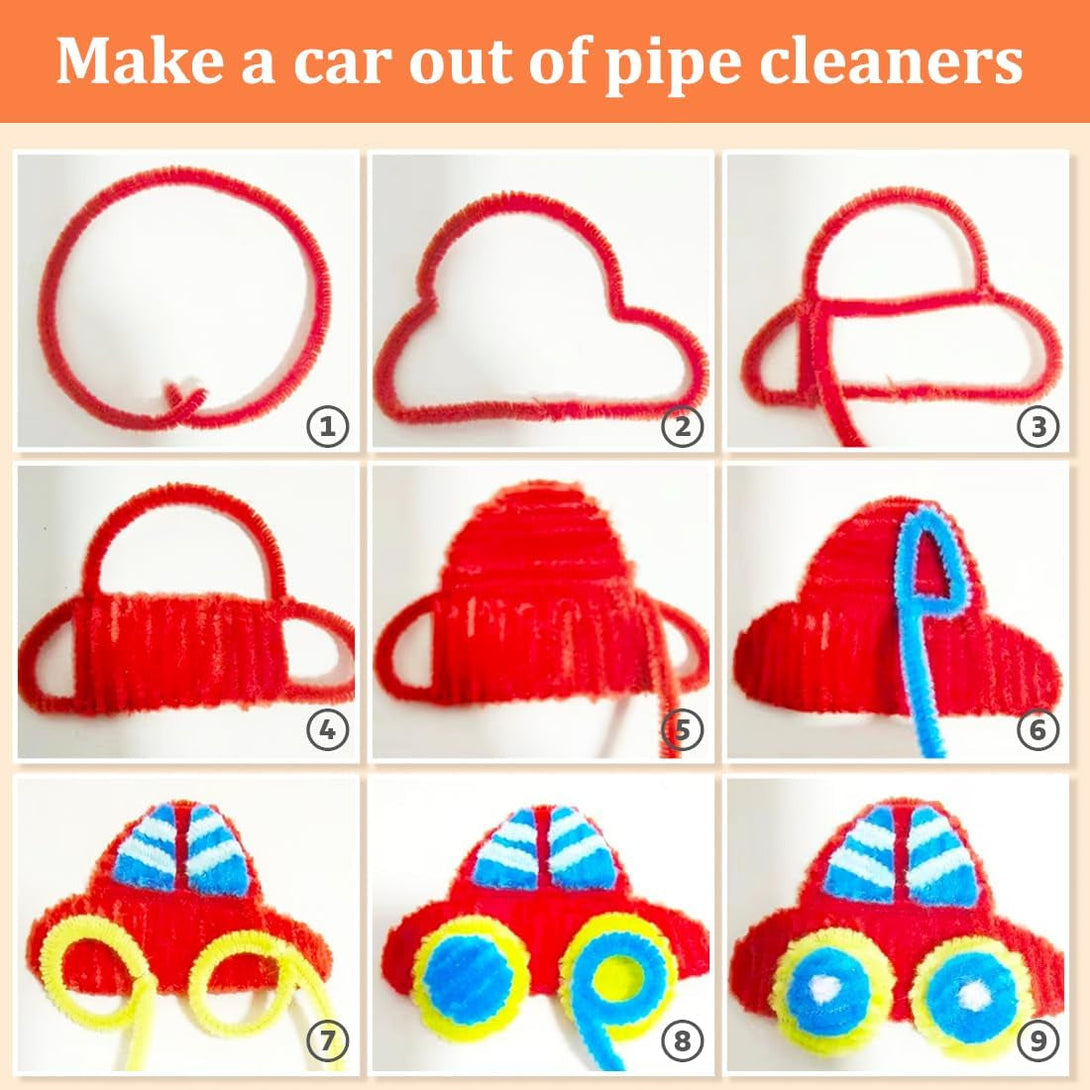 200Pcs Pipe Cleaners, Pipe Cleaners for Crafts, Craft Supplies Multicolor Chenille Stems for Art&Craft Christmas DIY Projects(12Inch*6Mm,20Colors)