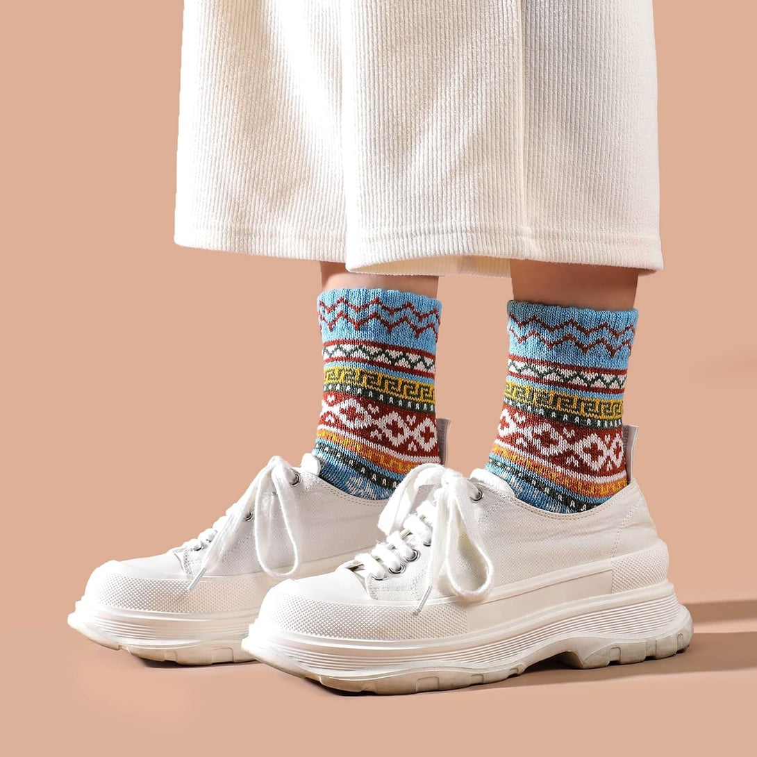 Pleneal Pack Wool Socks for Warm Winter Women Thick Knit Cozy