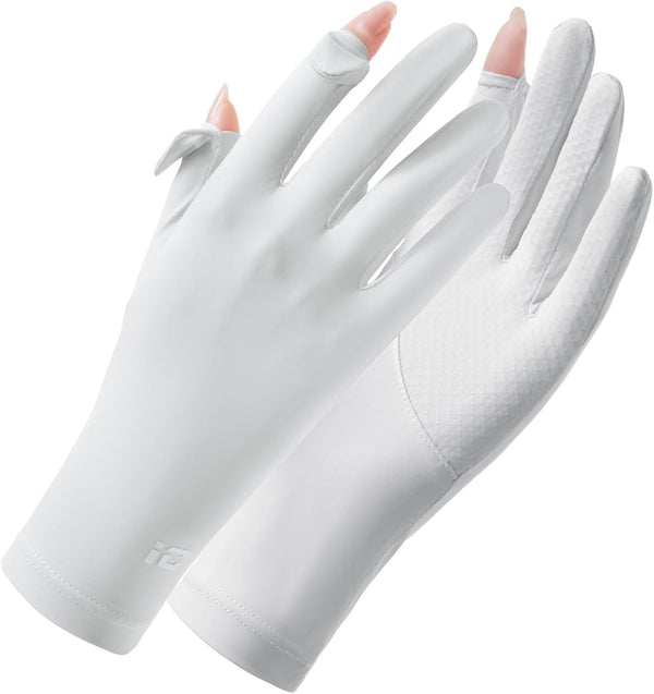 Ultra Thin Full Finger UV Protection Driving Gloves for Women, Ice Silk UV Summer Gloves