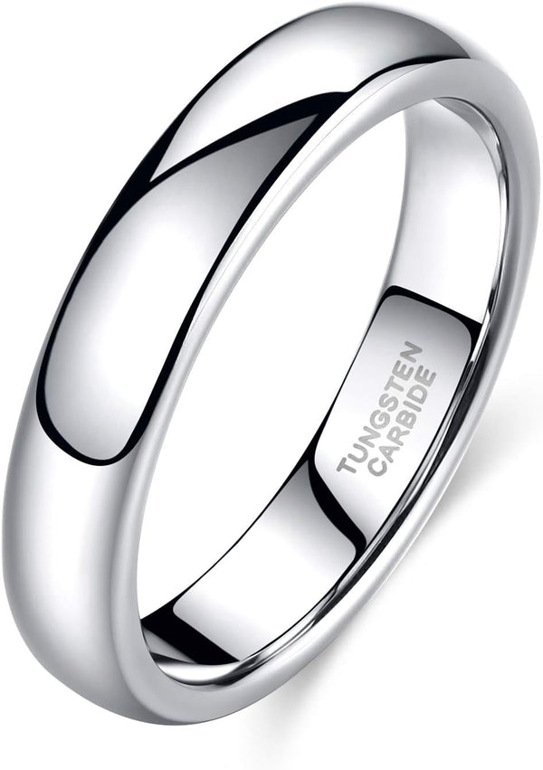 TRUMIUM 2Mm 4Mm 6Mm 8Mm Tungsten Wedding Band Ring for Men Women Gold/Rose Gold/Silver Domed High Polish Comfort Fit 4-15
