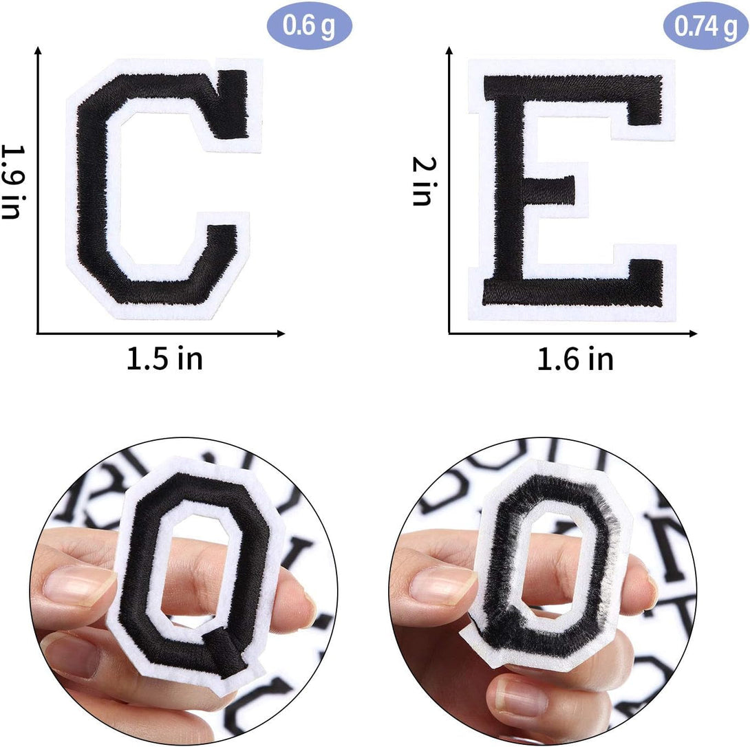 104 Pcs Iron on Letter Alphabet Fabric Patches with Ironed Adhesive Embroidered Decorate Repair A-Z Letter for Graduation Gift T-Shirts, Jeans, Jackets, Socks, Bags, Diy(Black)