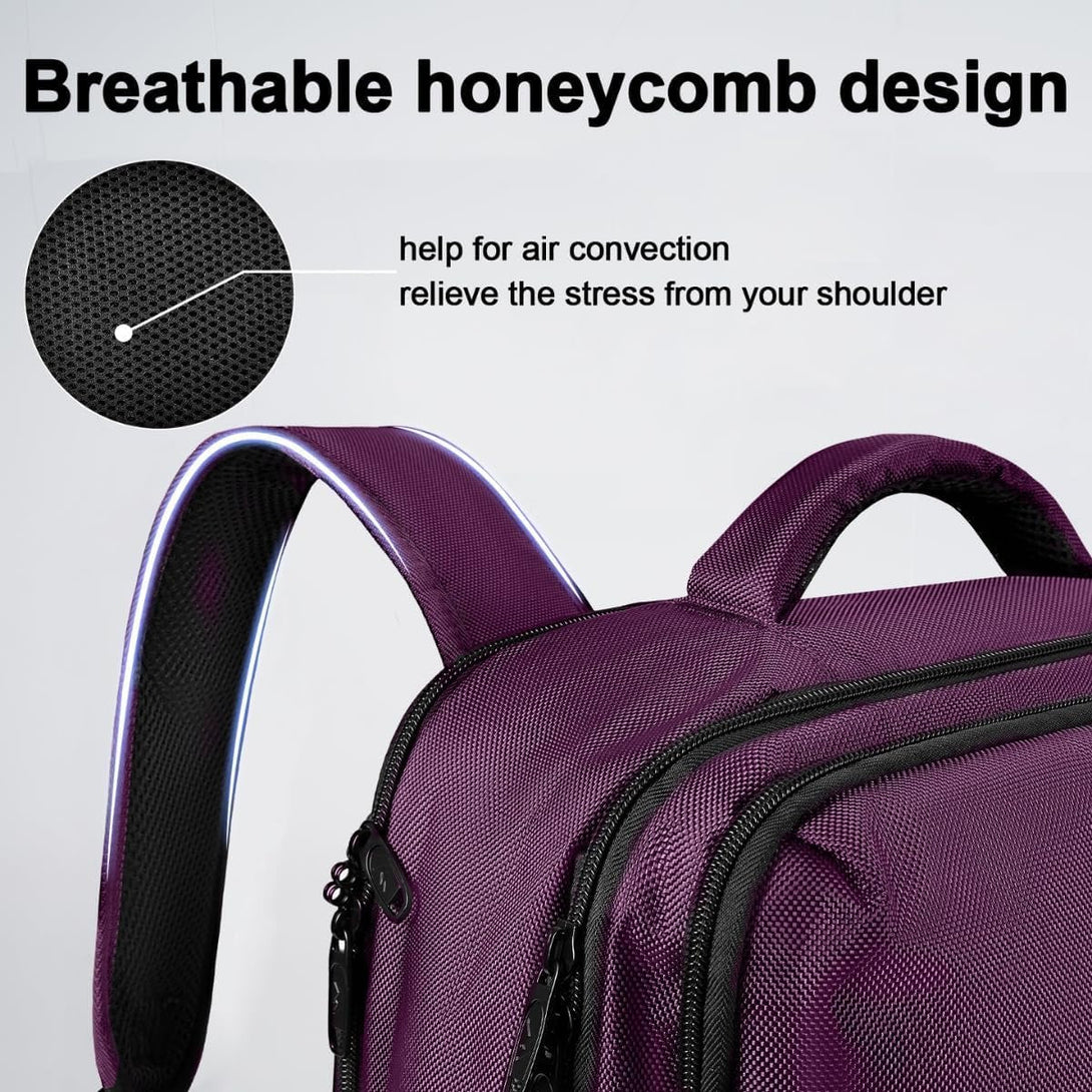 MATEIN Travel Backpack for Women, Extra Large 40L Carry on Backpack with USB Charge Port, Water Resistant College Bag Computer Bag Gifts for Women & Men Fits 17.3 Inch Laptop, Purple
