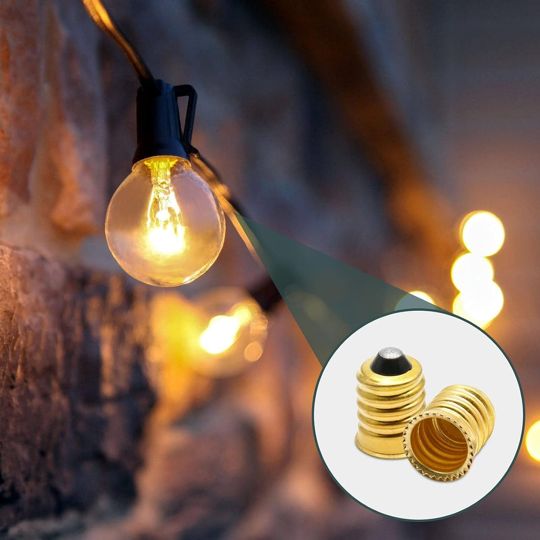 10 Pack E14 to E12 Adapter Converter, European to Candelabra Reducer, Pure Copper Light Adapter Socket Bulb Adapter, Golden Lamp Adapter