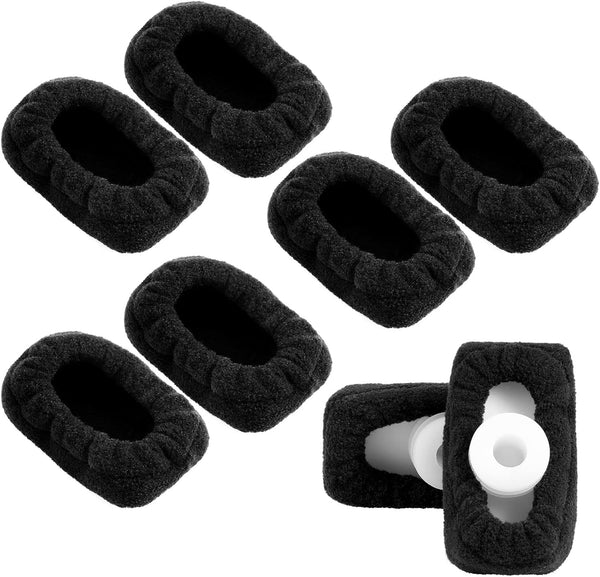 4 Pair Walker Ski Glide Covers Ski Glide Sock Covers Rollator Glider Accessories Fit Pad for Indoor and Outdoor Use, Black