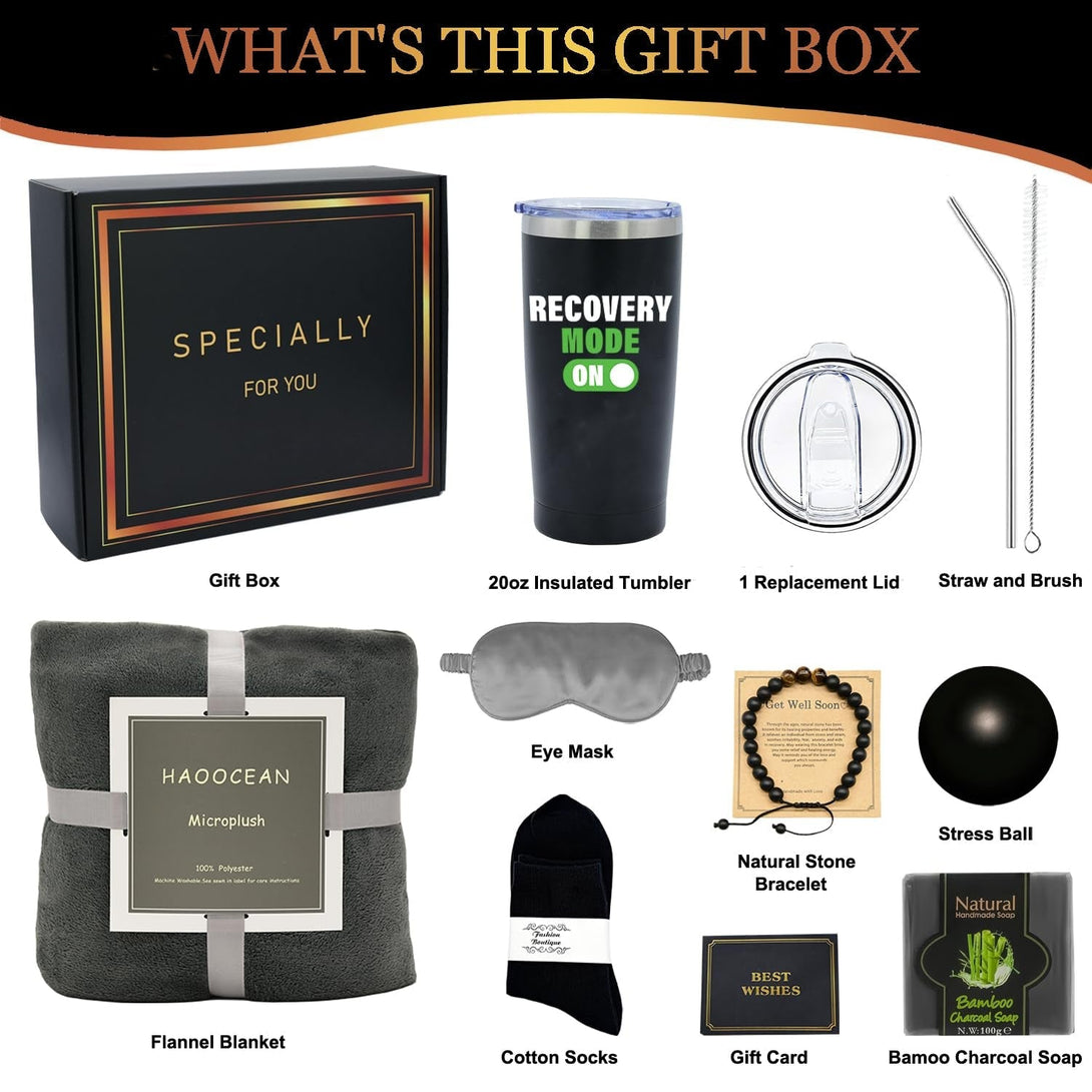 Get Well Soon Gifts for Men after Surgery, Chemo Care Package Get Well Gift Basket for Sick Friends