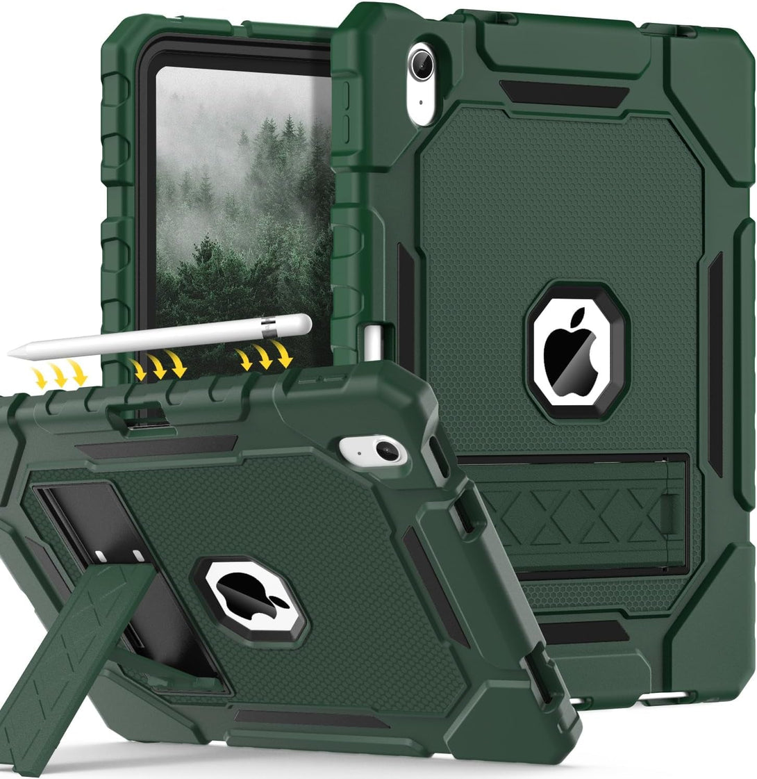 Grifobes for Ipad A16 Case 11Th Generation 11 Inch 2025 / Ipad 10Th Generation Case 10.9 Inch 2022, Heavy Duty Military Grade Shockproof Cover with Pencil Holder for I Pad 11/10 (Alpine Green)