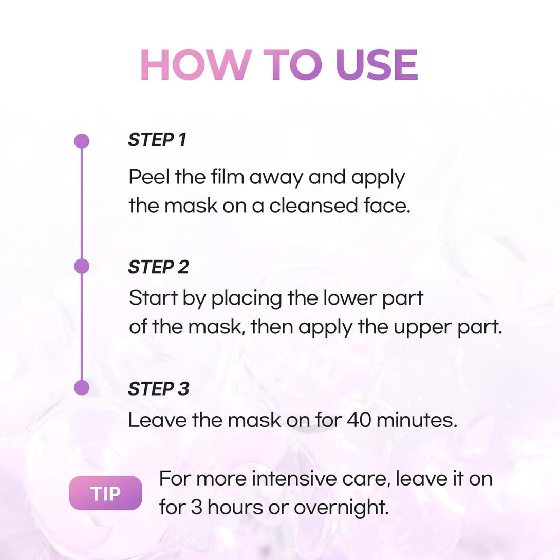 Cell Fusion C Glass Skin Collagen Mask, 1.23 Oz. X 5 Sheets, Overnight Hydrogel Mask with Triple Collagen & Niacinamide, Hydrating and Plumping, Korean Skincare