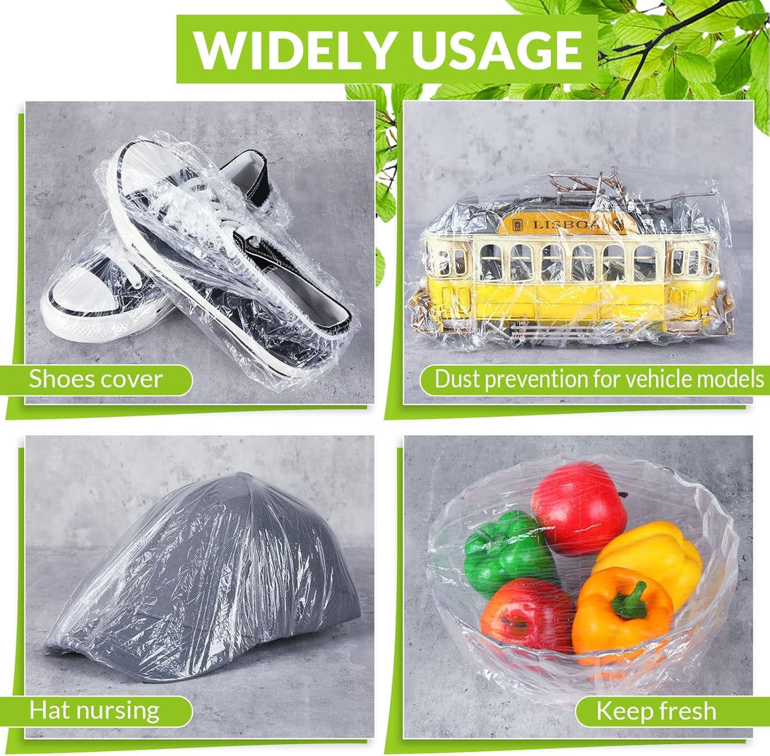 Retisee 140 Pcs Disposable Shower Caps Bulk 18.2 Plastic Clear Hair Caps Elastic Large Thick Waterproof Bath Covers for Women Hair Care Cleaning Supplies Spa Hotel Salon Home Travel Accessories