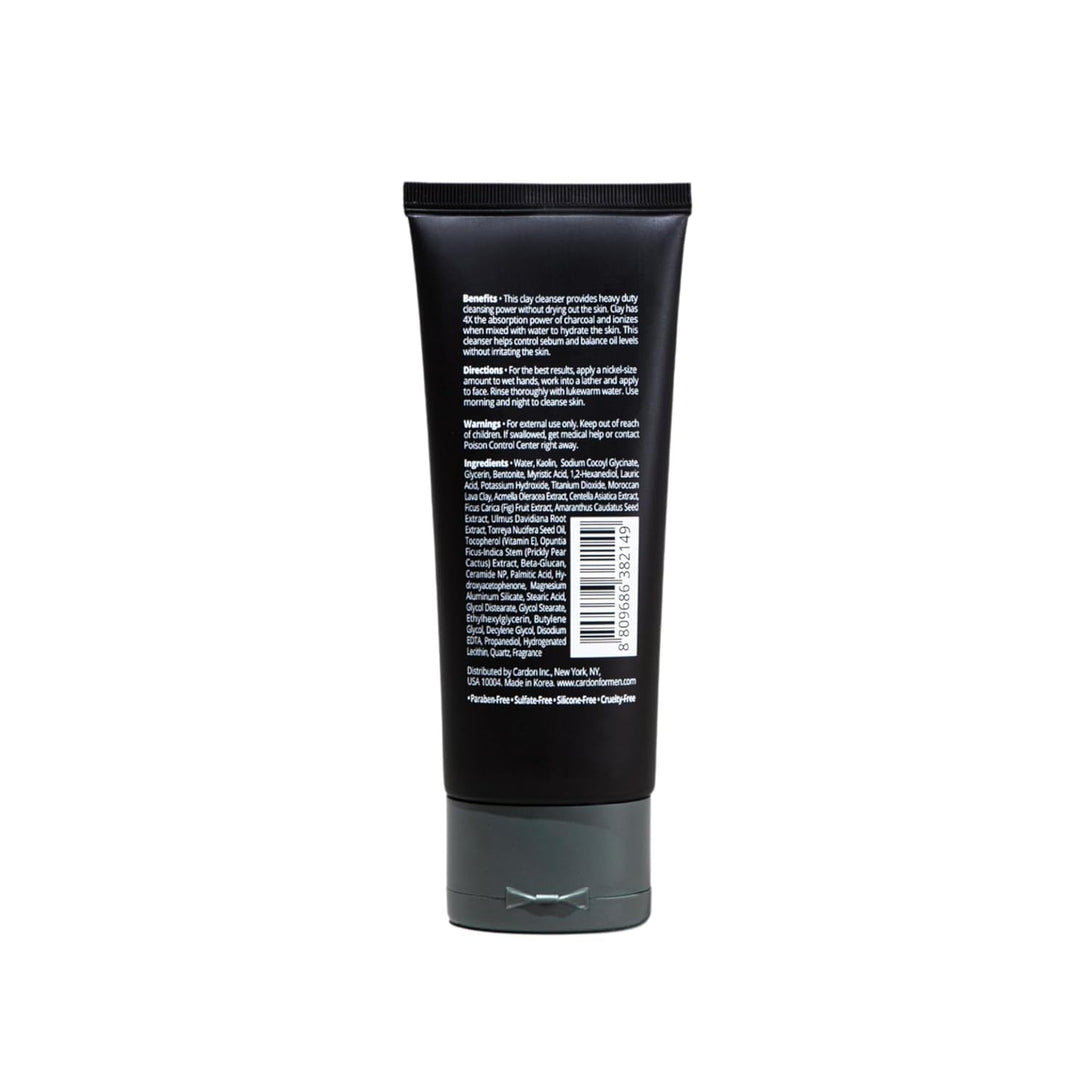 Cardon Men'S Deep Pore Cleaning Clay Face Wash, 4X Better than Charcoal, Oily, Acne-Prone Skin | Korean Premium Skin Care | Remove Face Oil & Dirt, (1 CT)