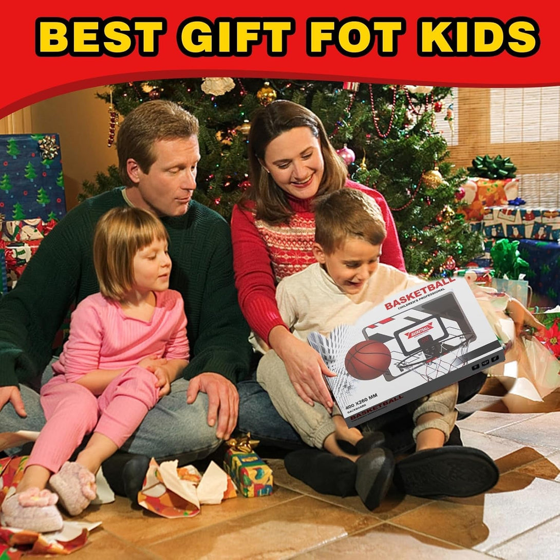 Basketball Hoop Indoor, over the Door Basketball Hoop with Electronic Scoreboard, Mini Basketball Hoop for Bedroom Office Wall, Basketball Toys Gifts for Boys Teens Adults 3 4 5 6 7 8 9 10 11