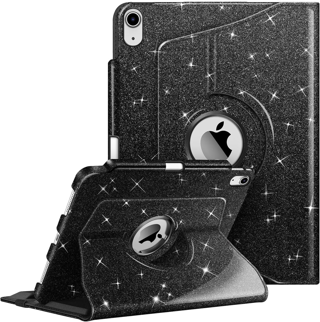 Fintie Rotating Case for Ipad (A16) 11Th Generation 11 Inch (2025), Ipad 10Th Generation 10.9 Inch (2022) - [Built-In Pencil Holder] 360 Degree Rotating Protective Stand Cover, Glittering Black